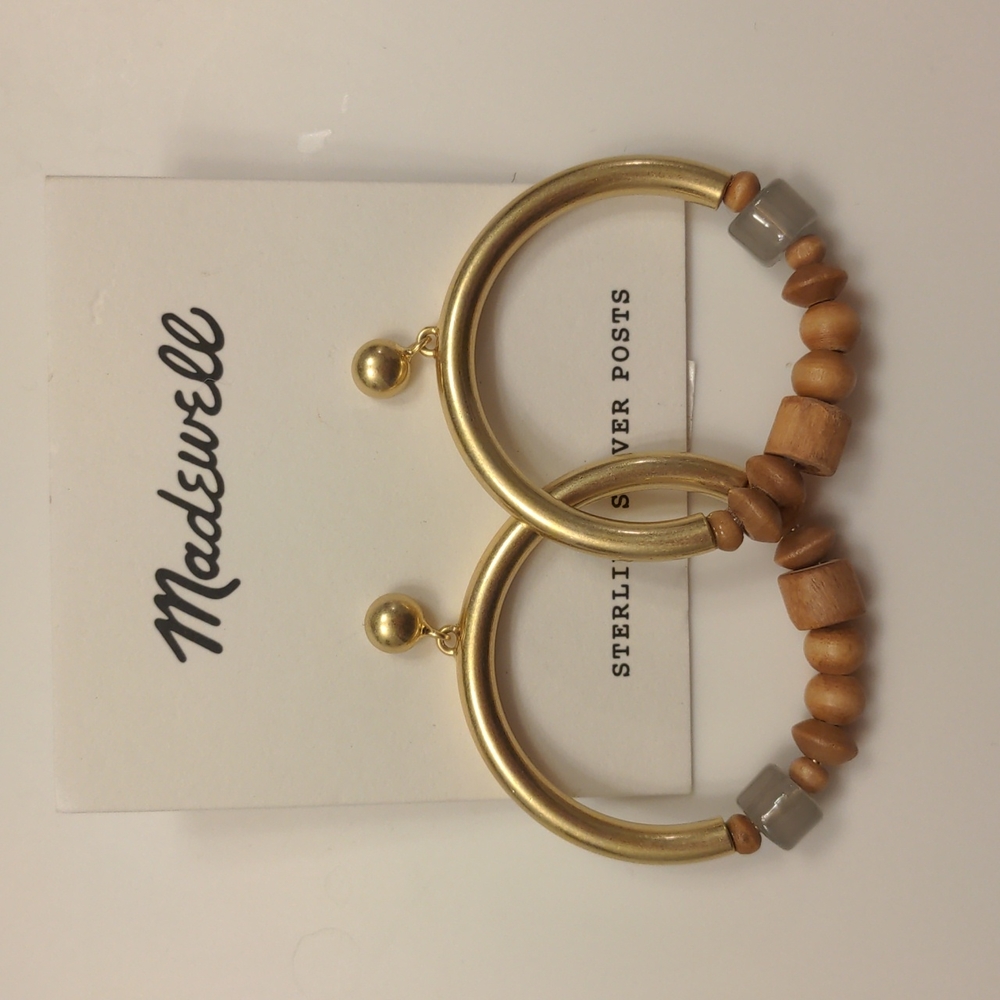 ✨NEW✨ Madewell Beaded Hoops with Sterling Silver Posts